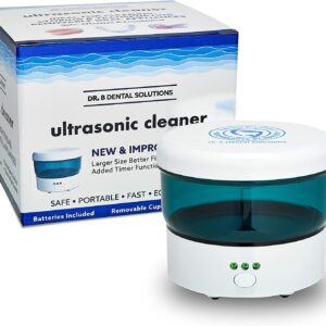 Dr. B Dental Solutions Ultrasonic Cleaner, High Frequency Wave Cleaning Machine for Dentures, Nightguards, Retainers, Aligners, and Sleep Apnea Devices